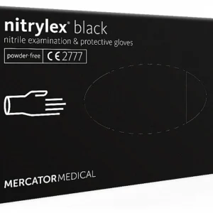 rekawiczki nitrylowe bezpudrowe czarne 100szt nitrylex 1