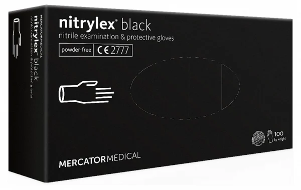 rekawiczki nitrylowe bezpudrowe czarne 100szt nitrylex 1